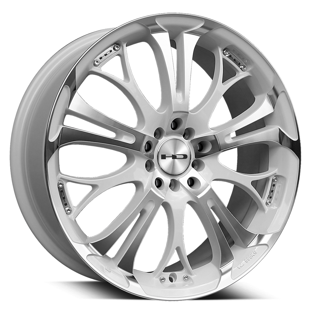 HD Wheels Spinout Gloss White Machined