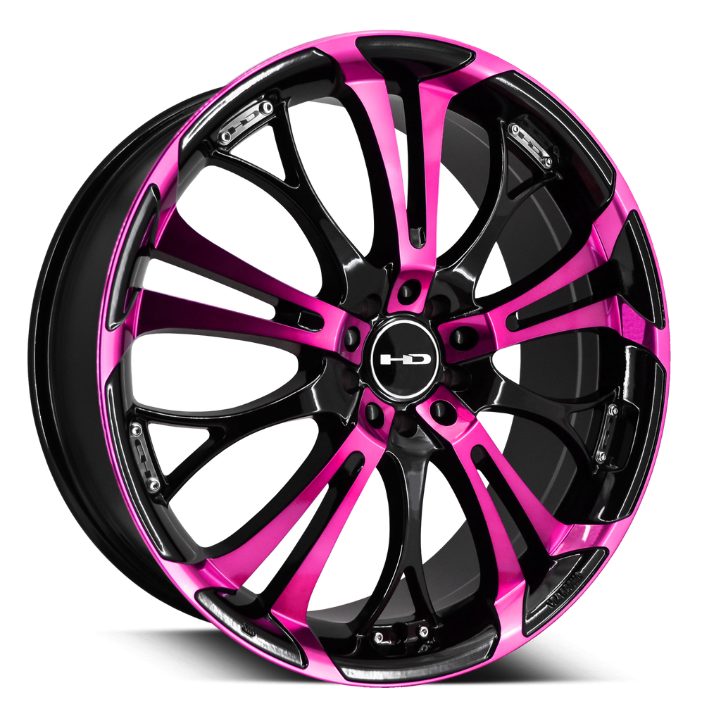 HD Wheels Spinout Pink Machined w Black
