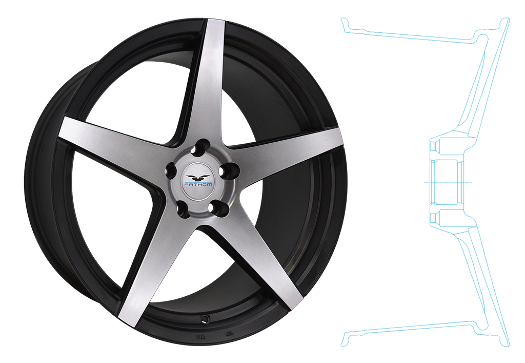 Fathom Designs Stern Satin Black Machined Face