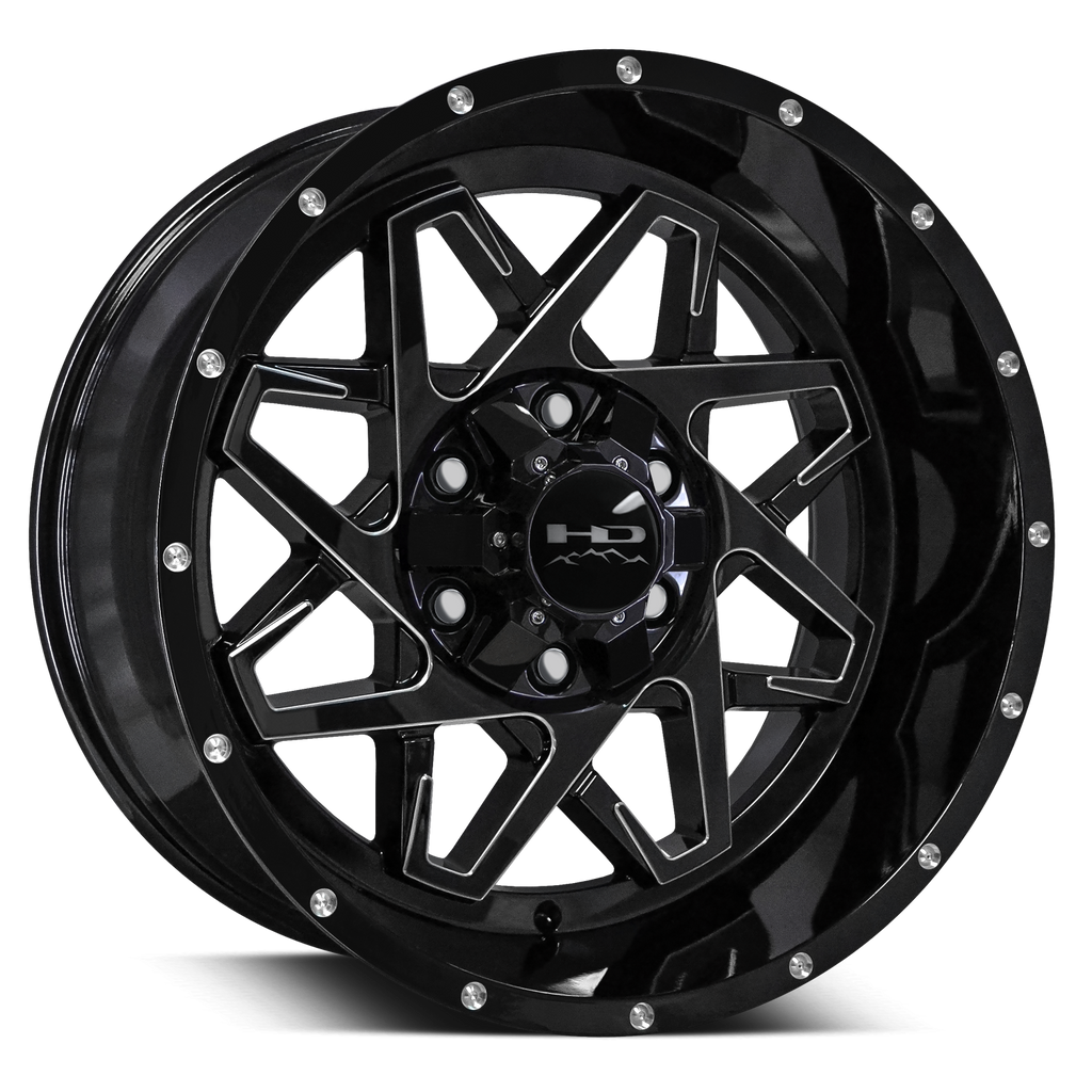 HD Off-Road Hook Gloss Black w Milled Spoke Edge