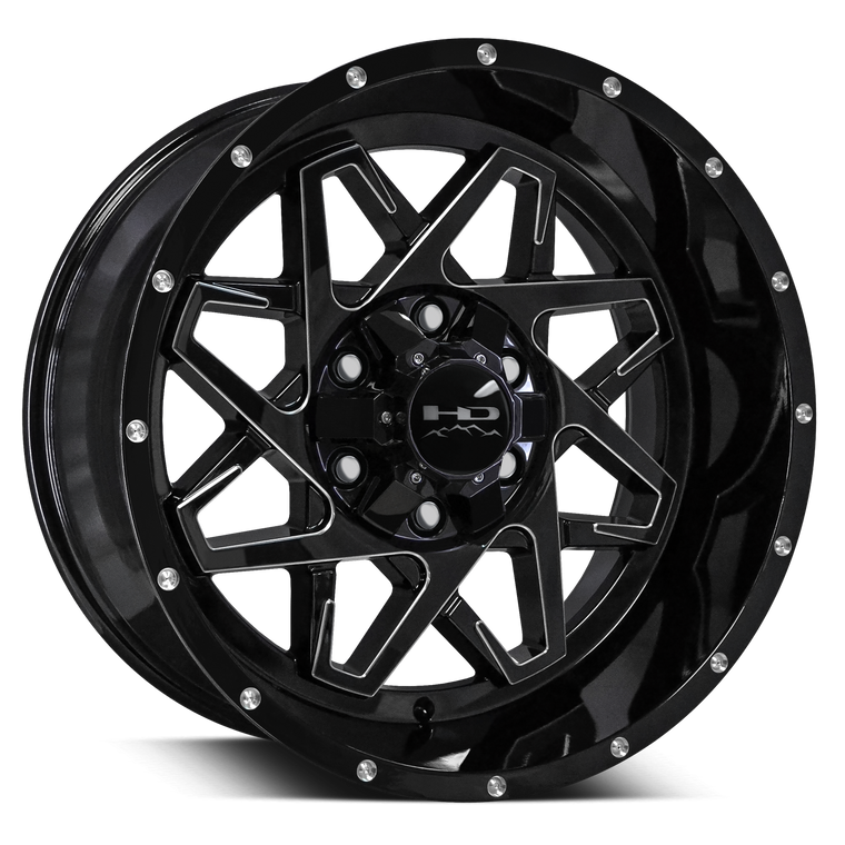 HD Off-Road Hook Gloss Black w Milled Spoke Edge