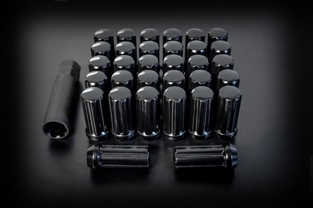 Closed End Spline Lug Nuts Large Black